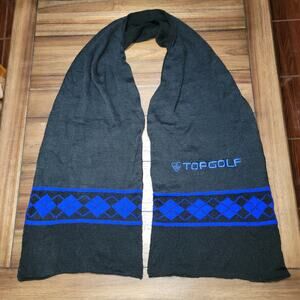 Top Golf Black & Cobalt Blue Knit Scarf 14" X 68"